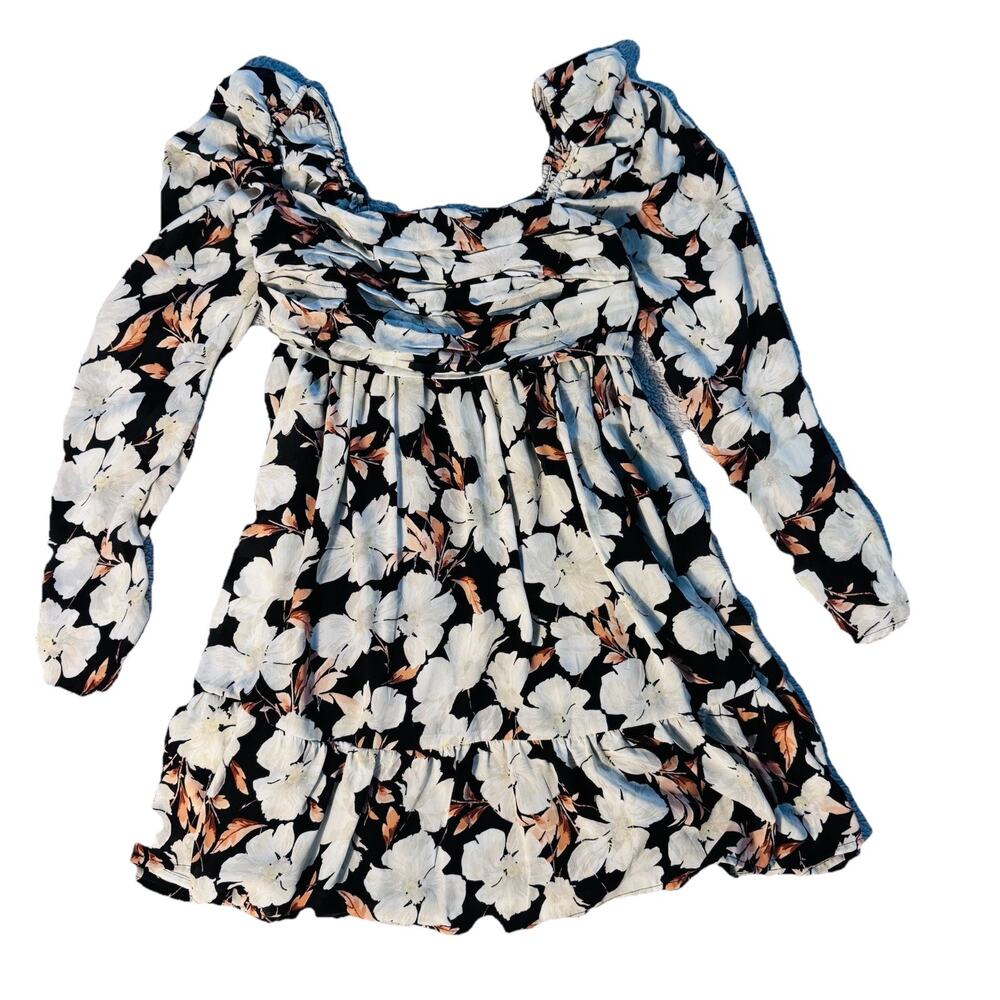 Abercrombie & Fitch Floral Smocked Mini Dress Sz S Babydoll Boho